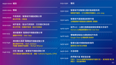 圖二：8月5日「2022新北市智慧城市國際論壇」活動議程