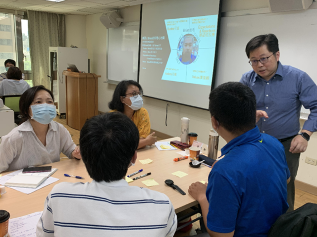 圖2同仁與講師討論設計思考服務流程